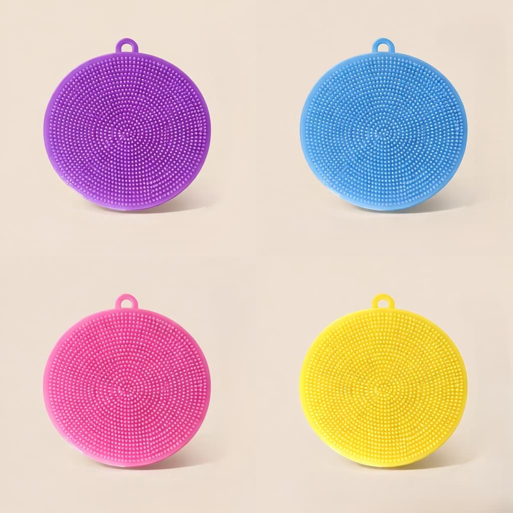 Colorful silicone facial cleansing brush set